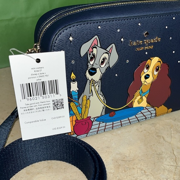 ♠️kate spade X Disney Lady and the Tramp Camera Crossbody Bag, Parisian Blue NWT - Picture 13 of 14